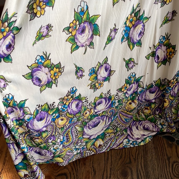 Rare 1940's Vintage Rayon Jersey Maxi Dress - Picture 3 of 4